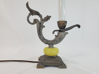 Vintage Spanish Chamber Candle Holder Table Lamp