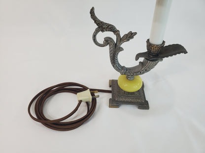 Vintage Spanish Chamber Candle Holder Table Lamp