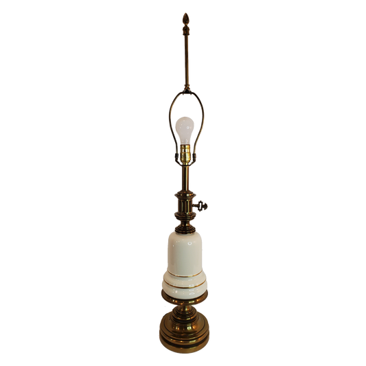 Vintage Stiffel Brass And Porcelain Table Lamp - Hollywood Regency