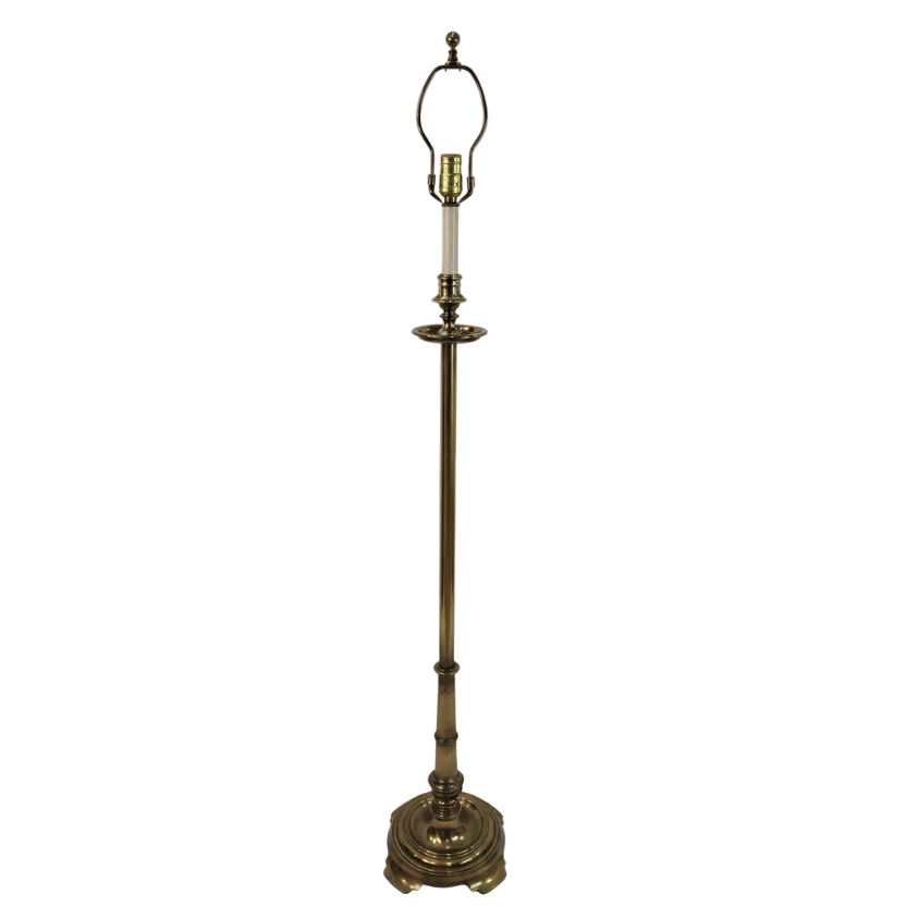 Vintage Stiffel Brass Candlestick Floor Lamp - Petite