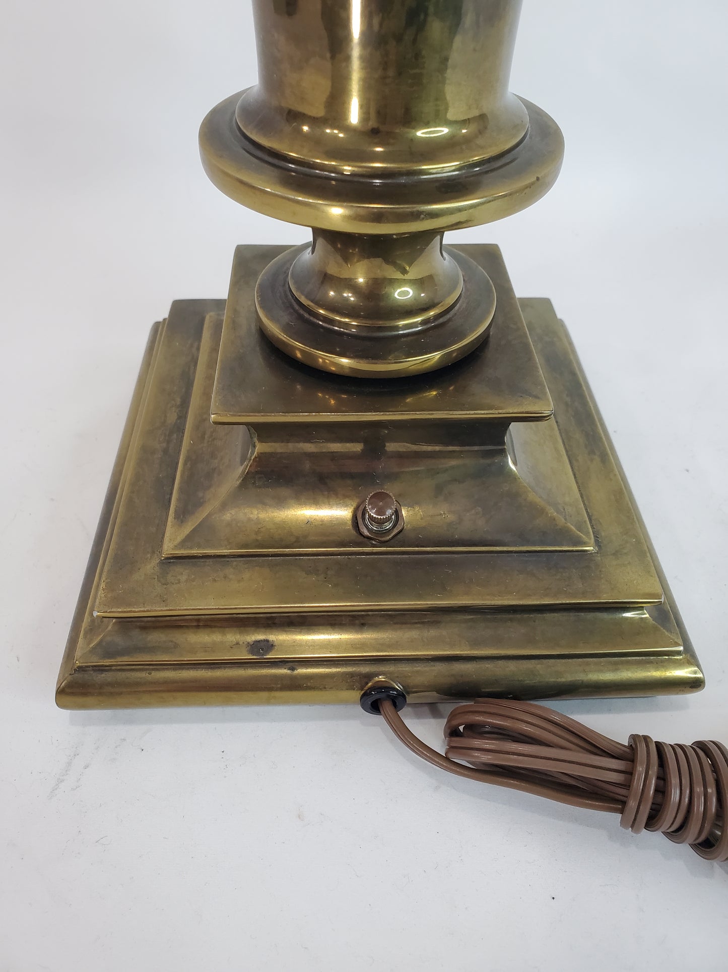 Vintage Stiffel Brass Table Lamp - Square Pedestal