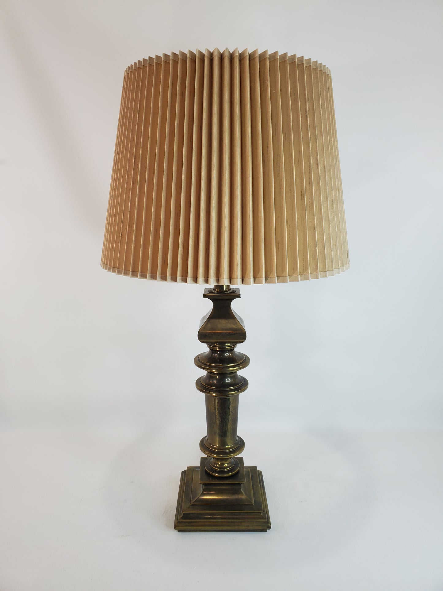 Vintage Stiffel Brass Table Lamp - Square Pedestal