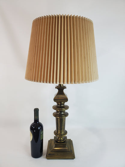 Vintage Stiffel Brass Table Lamp - Square Pedestal