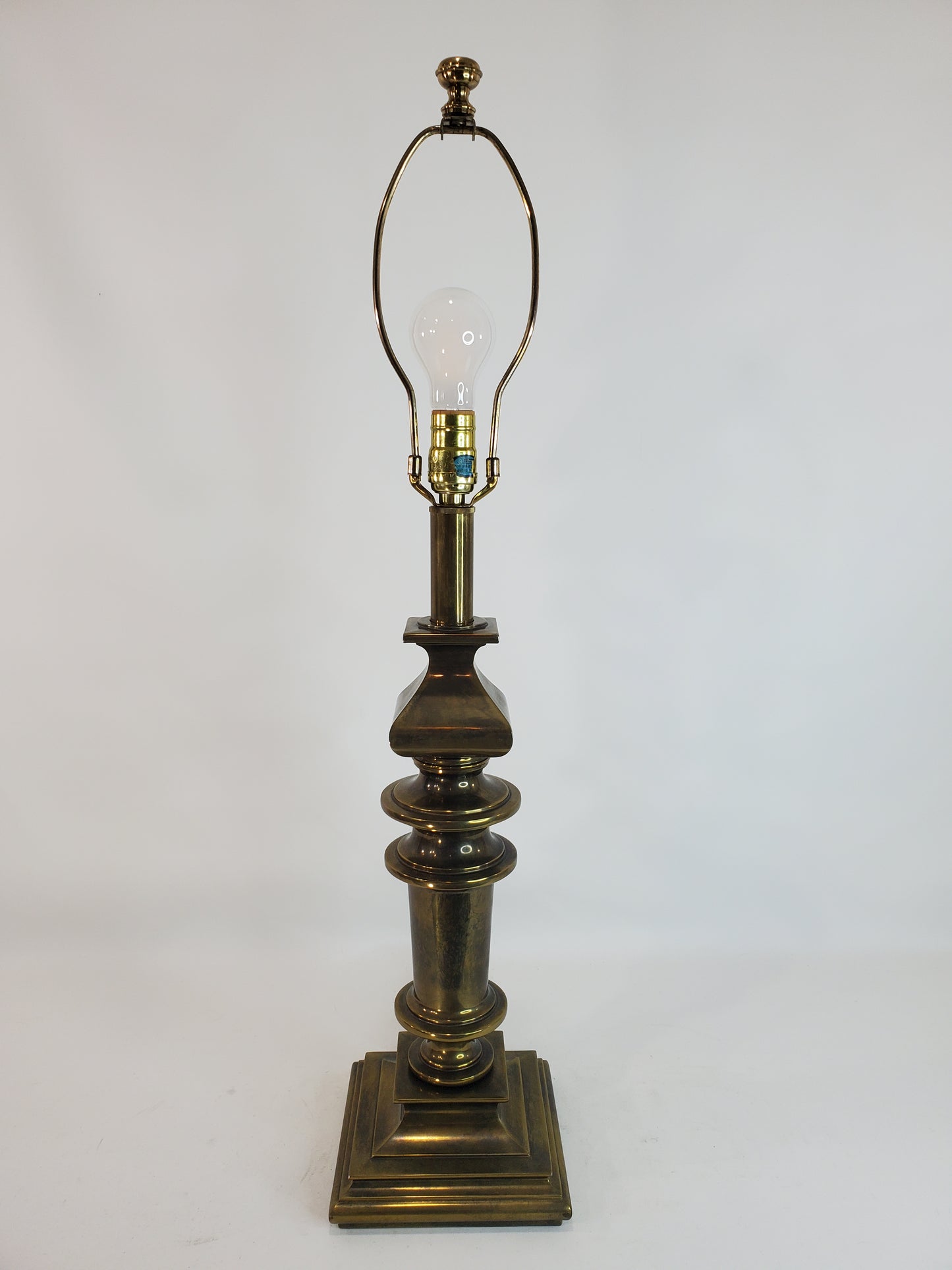 Vintage Stiffel Brass Table Lamp - Square Pedestal