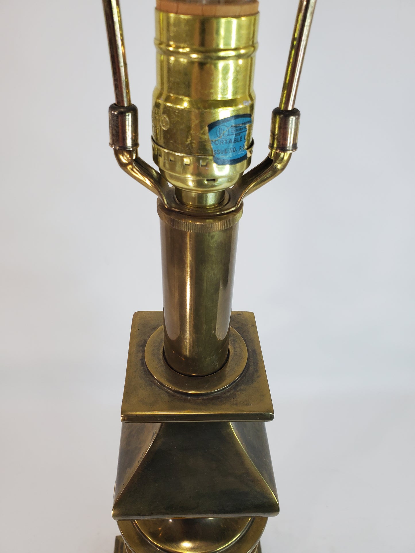 Vintage Stiffel Brass Table Lamp - Square Pedestal