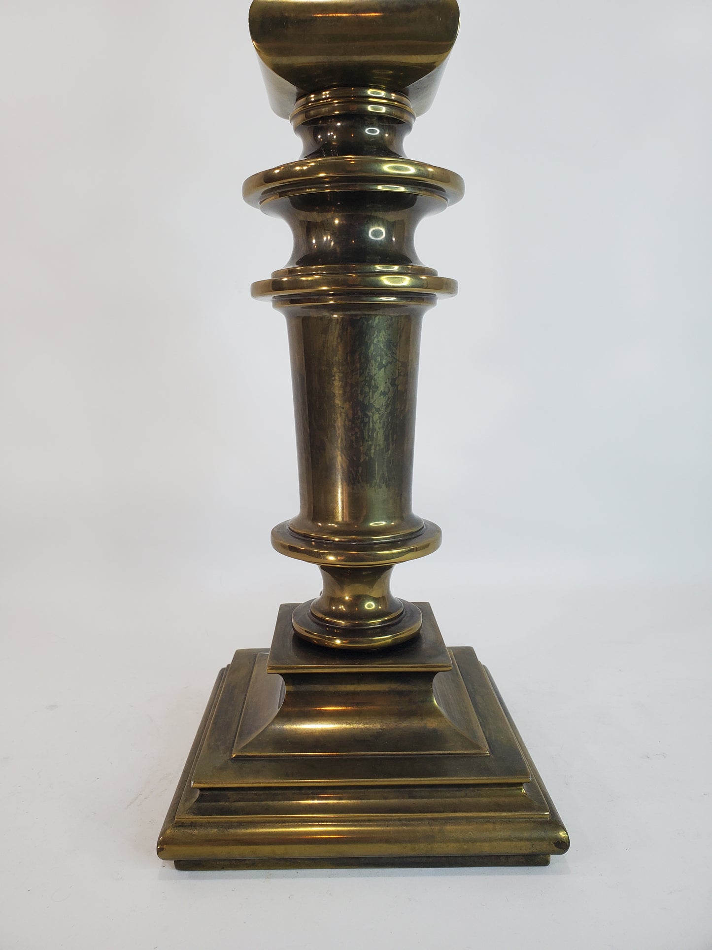 Vintage Stiffel Brass Table Lamp - Square Pedestal