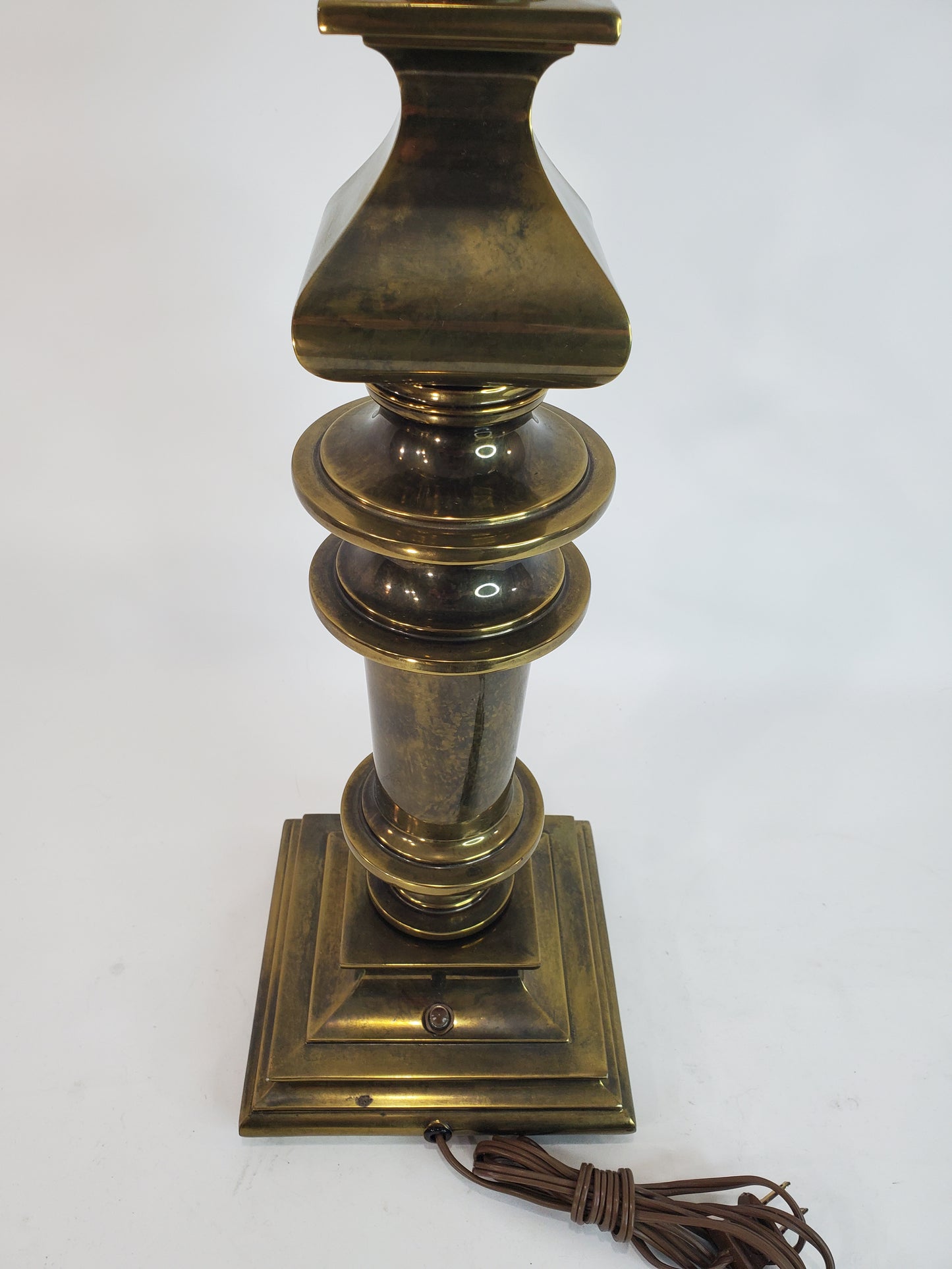 Vintage Stiffel Brass Table Lamp - Square Pedestal