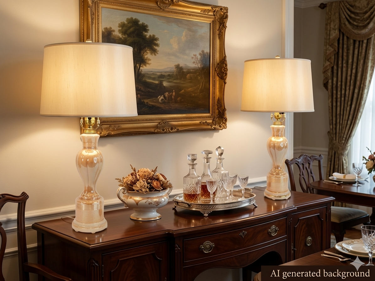 Pair of 1940s Aladdin Alacite G311 Table Lamps - Golden Lustre