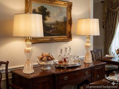 Pair of 1940s Aladdin Alacite G311 Table Lamps - Golden Lustre