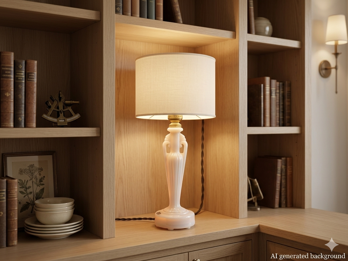 Vintage Aladdin Alacite Opalescent Table Lamp - Petite Urn Form